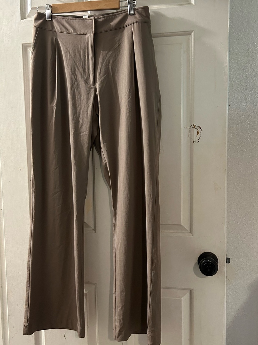 Calvin Klein Taupe Wide-Leg Trousers